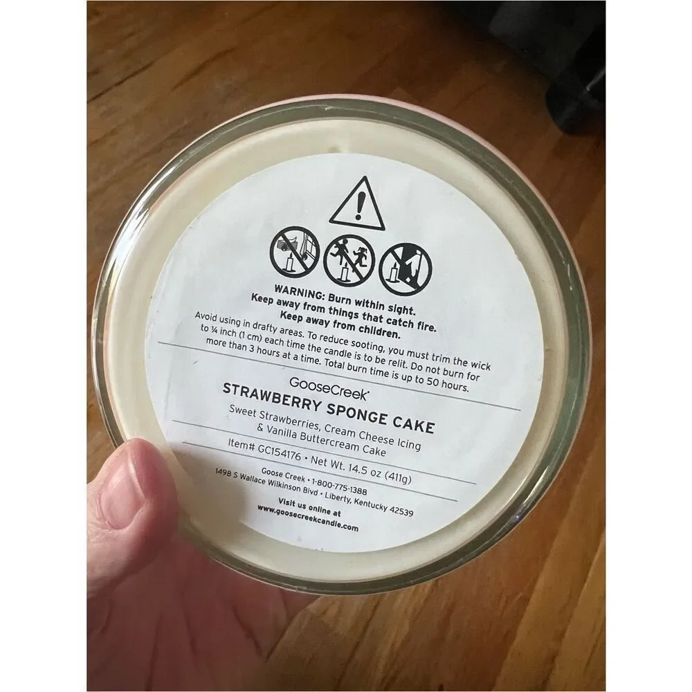 Strawberry Sponge Cake Scented Candle - 3 Wick Brand New